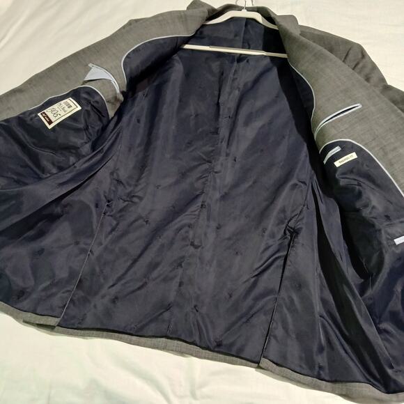 Jos.A.Bank Brrr Comfort blazer 48L Slate Grey Wool Tailored-Fit Tweed Classic - Picture 5 of 14